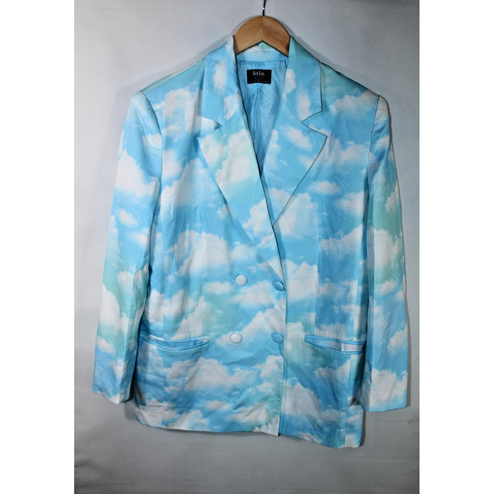Dressed in Lala Women's Small Multicolor Cloud Nine Boyfriend Blazer Jacket